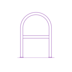 Fixtures Bicycle Parking U Bike Rack Lean Bar Outline Icon Svg Set, Free Vectors File